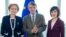 Prim-ministrul Maia Sandu (dreapta), preşedintele Parlamentului Zinaida Grecianîi şi David Maria Sassoli, președintele Parlamentului European
