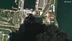 Пожар на нефтебазе в Керчи, аннексированный Крым, 20 июня 2026 года