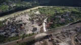 Bosnia and Herzegovina -- Drone shots of the village of Donja Jablanica, devastated by flash floods and landslides, Jablanica, October 7, 2024