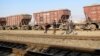 Turkmenistan. Jebel, workers, railway ,train