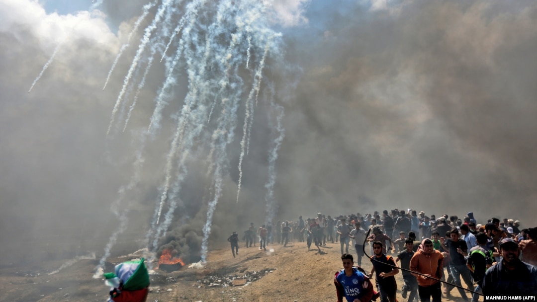 Suzavac na palestinske demonstrante, maj 2018.