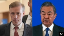 U.S. national-security adviser Jake Sullivan (left) and Chinese Foreign Minister Wang Yi (combo photo)