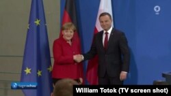 Angela Merkel și Andrzej Duda (Foto: TV/ARD)