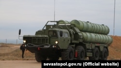 An S-400 antiaircraft missile system in Crimea as seen in 2018