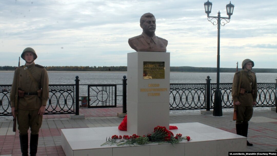 There are about 20 monuments honoring Stalin across Russia.