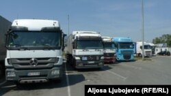 Protest špeditera na Rači