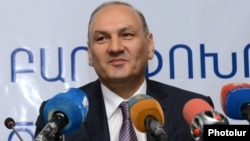 Armenia - Gagik Khachatrian, head of the State Revenue Committee, at a news conference in Yerevan, 20Feb2013.