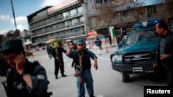 Afghan policemen in Kabul.