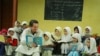 American writer Greg Mortenson with Gultori schoolchildren in Pakistan (undated)
