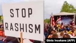 Протесты против российского вторжения в Украину в Риге, Латвия, 20 мая 2022 года 
