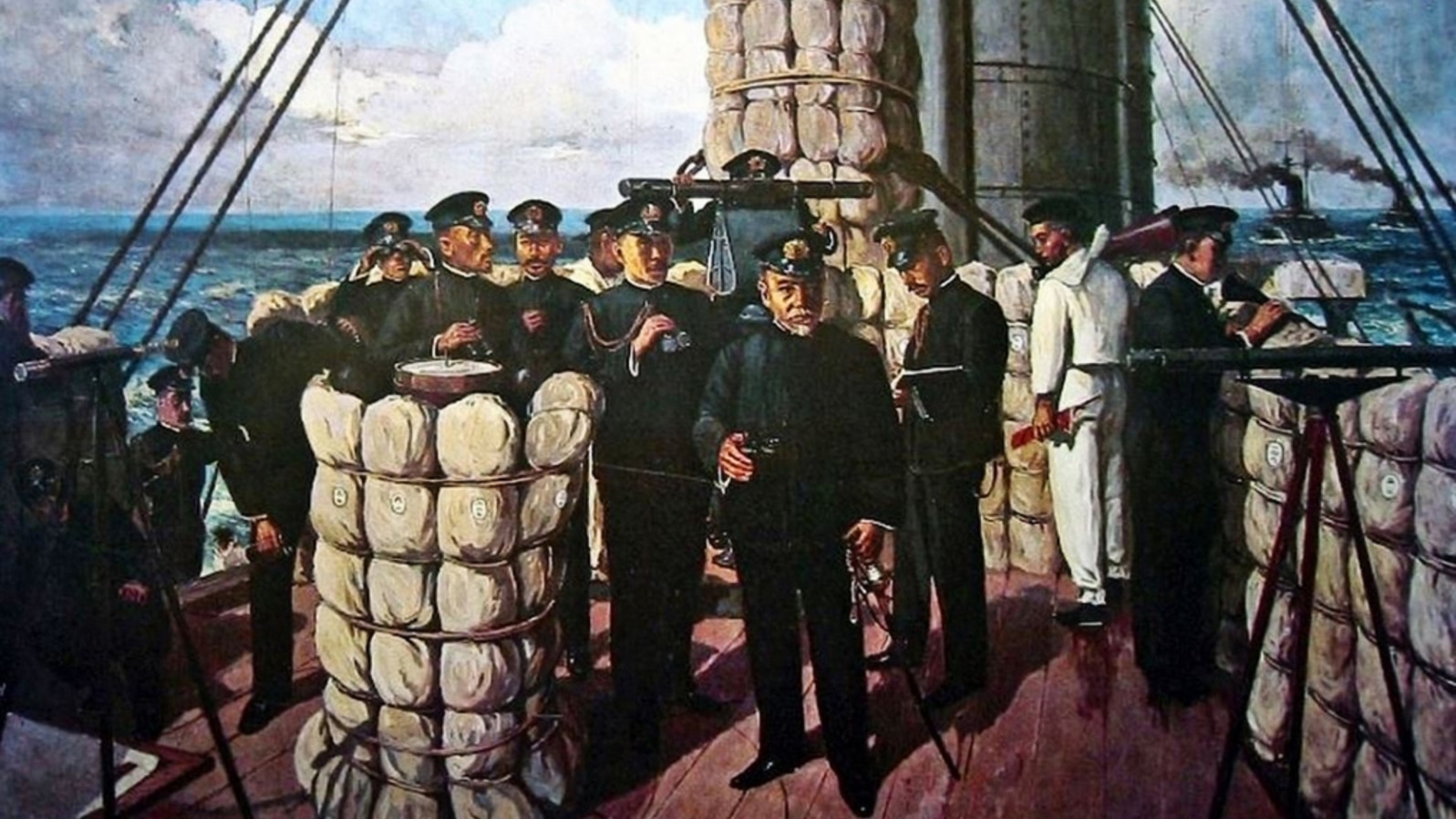 Адмирал Того на броненосце "Микаса". Японская картина (1906)