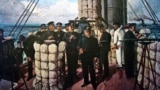 Адмирал Того на броненосце "Микаса". Японская картина (1906)