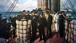 Адмирал Того на броненосце "Микаса". Японская картина (1906)