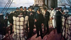 Адмирал Того на броненосце "Микаса". Японская картина (1906)