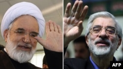 Mehdi Karrubi (left) and Mir Hossein Musavi have been under house arrest for a year.
