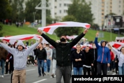 Митинг против официальных итогов выборов Беларуси. 27 сентября 2020 года.