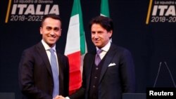 Liderul Mișcării „Cinci stele”, Di Maio cu Giuseppe Conte la Roma, în martie 2018