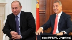 Ruski predsjednik Vladimir Putin i crnogorski premijer Milo Đukanović, kombinovana fotografija