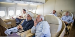 Rohani at a computer inside the 20-year-old European-made jet.