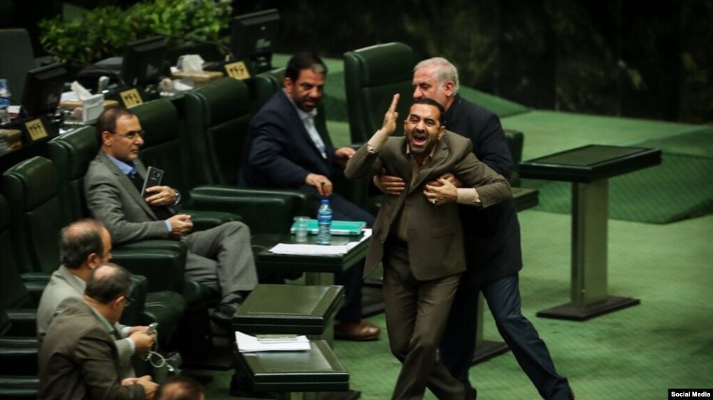 Member of parliament representing Mahshahr is protesting killing of protesters in the city. November 25, 2019
