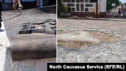 В Адлере снесли "Монумент подвигу русских солдат", посвященный Кавказской войне. Коллаж