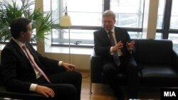 Средба на Министерот за надвореши работи Никола Попоски со еврокомесарот за проширување Штефан Филе, Брисел, Белгија.