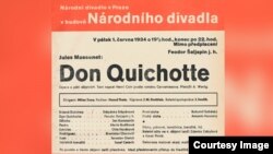 Фрагмент афиши пражского Народного театра. 1934 год. Из архива Народного театра