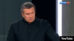 Host Vladimir Solovyov is a prominent Kremlin-loyal television and radio host who has previously produced adulatory documentaries about Putin.