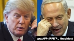A combo photo of U.S. President Donald Trump (L) and Israeli Prime Minister Benjamin Netanyahu