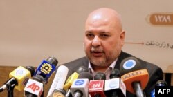Iranian Oil Minister Masoud Mirkazemi announces in a press conference held in Tehran on October 11, 2010 that the Islamic republic's proven oil reserves have risen by nine percent to 150.31 billion barrels, partly driven by new discoveries. AFP PHOTO