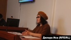 Гражданская активистка Ардак Ашим в суде по ее делу. Шымкент, 2 марта 2018 года.