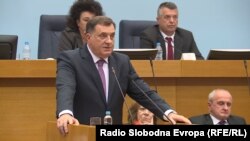 претседателот на Република Српска, Милорад Додик во парламентот на Република Српска, Бања Лука, 14.11.2017. 