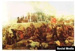 Современный турецкий плакат, изображающий османских военных во время Дарданелльской операции (в Турции называемой "Битвой при Чанаккале")