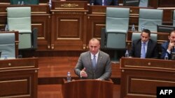 Ramush Haradinaj Kosovo parlamentində çıxış edir