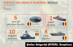 Forțele Navale: dragoare și puitoare de mine, nave logistice