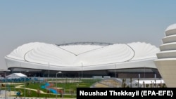 ورزشگاهی در دوحه قطر که قرار است میزبان مسابقات جام جهانی فوتبال ۲۰۲۲ باشد