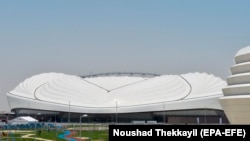 A katari Al Wakrah stadion, a 2022-es FIFA labdarúgó-világbajnokság helyszíne, Katar fővárosában, Dohában, 2019. május 16-án.