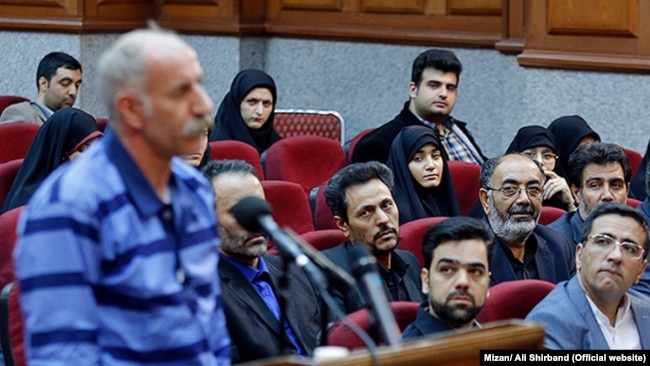 Gonabadi Dervish, Mohammad Reza Salas in a court in Tehran on Sunday March 11, 2018.