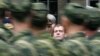 Russia -- Soldiers march at parade during a visit of President Dmitry Medvedev to their unit in Vladikavkaz, 08Aug2009