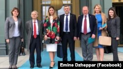 Учасники зустрічі глави МЗС України Павла Клімкіна з президентом Туреччини Реджепом Ердоганом. Анкара, 30 березня 2018 року