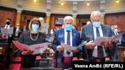 Полагање на заклетва на пратениците во новиот српски Парламент. 