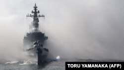 ناوگان دریایی نیروی دفاعی ژاپن در جریان تمرین‌هایی در سال ۲۰۱۵