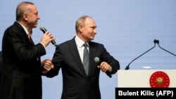 Эрдўғон ва Путин газ қувурини очиш маросимида. истанбул, 19 ноябрь 2018 йил.