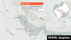 Infographic - Locator map Iran - Farsi Island