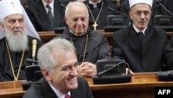 Tomislav Nikolić i predstavnici verskih zajednica, između ostalih i patrijarh Irinej, na ceremoniji polaganja zakletve