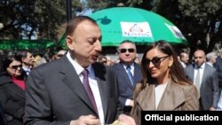 Azerbaijani President Ilham Aliyev with his wife Mehriban Aliyeva