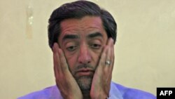 Presidential candidate Abdullah Abdullah at a gathering in Kabul on September 1