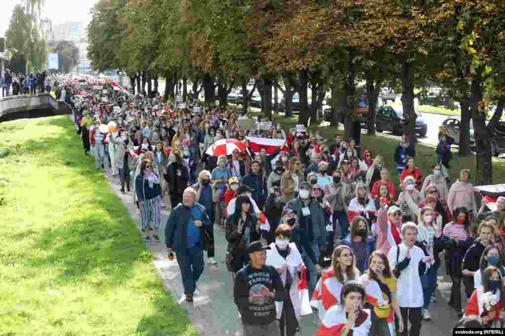 Многотысячный оппозиционный марш в столице Беларуси&nbsp;