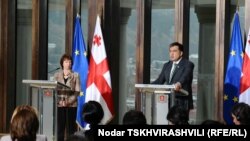 Пресс-конференция Кэтрин Эштон и Михаила Саакашвили в Тбилиси