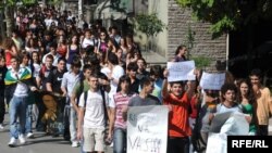 Protest cetinjskih gimnazijalaca, Foto: Savo Prelević